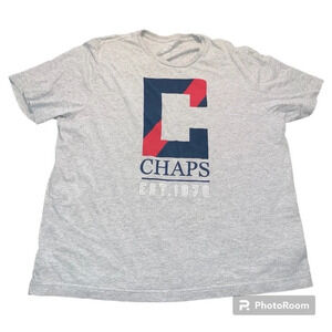 Chaps Ralph Lauren Mens T Shirt Est 1978 Gray Logo Basic Cotton Size XL.